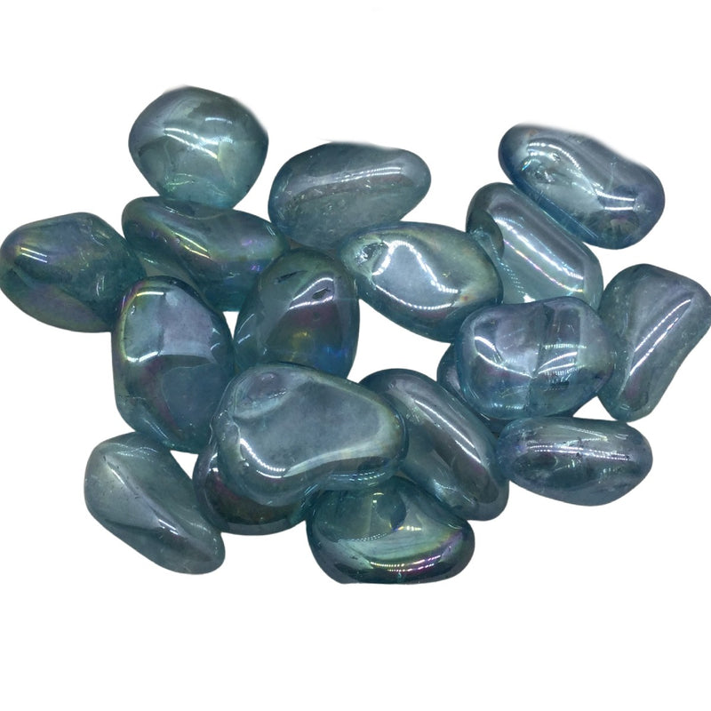 Aqua Aura Quartz Tumble Stones Heavens Gems and Wellbeing