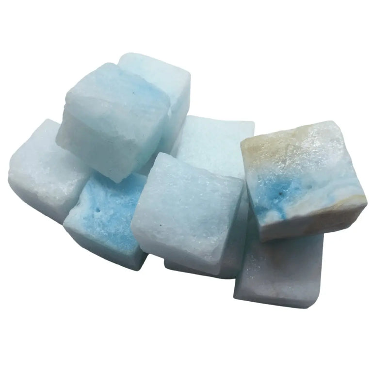 Aragonite Blue Tumble Stones - Cubes Heavens Gems and Wellbeing