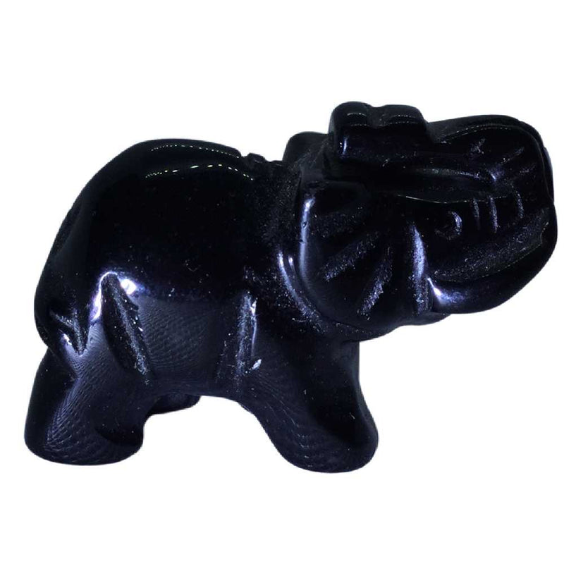 Black Obsidian Lucky Elephant Heavens Gems and Wellbeing
