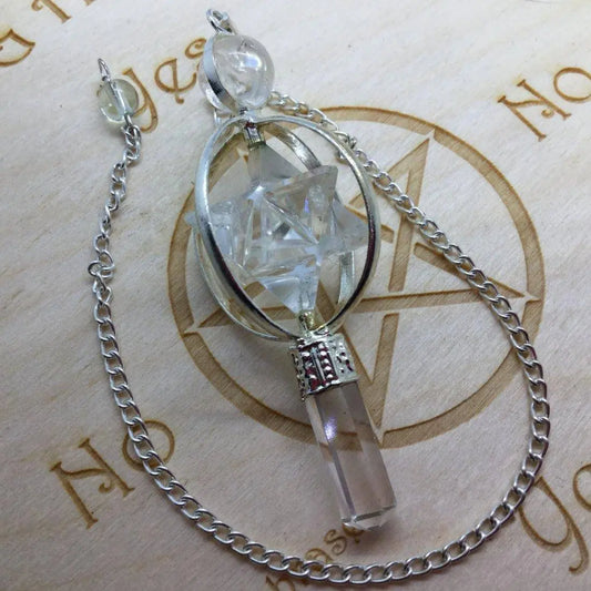 Clear Quartz Merkaba Pendulum Heavens Gems and Wellbeing