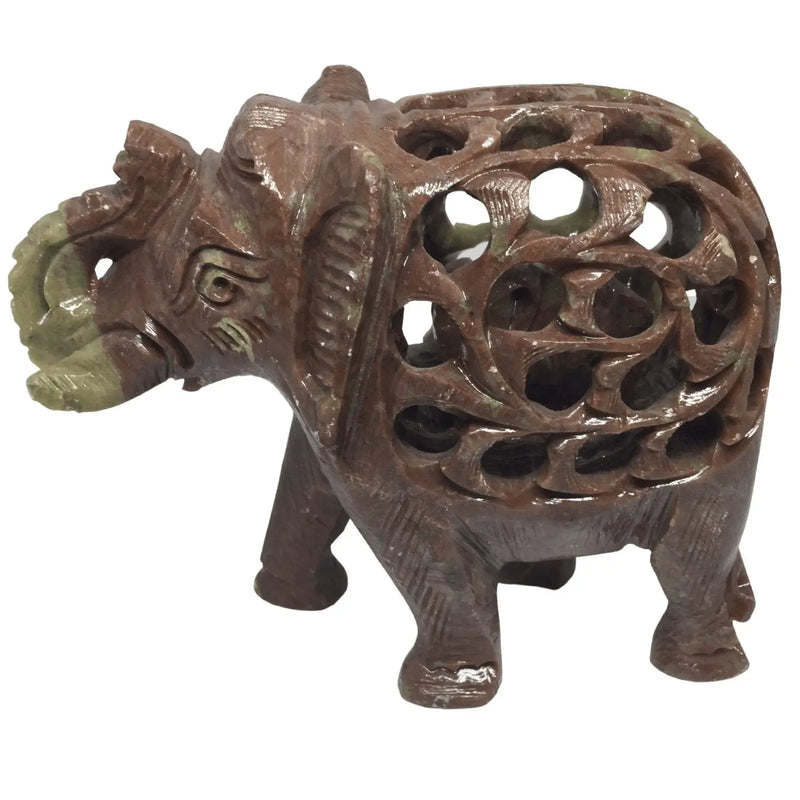 Elephant Carving - Soapstone Heavens Gems and Wellbeing