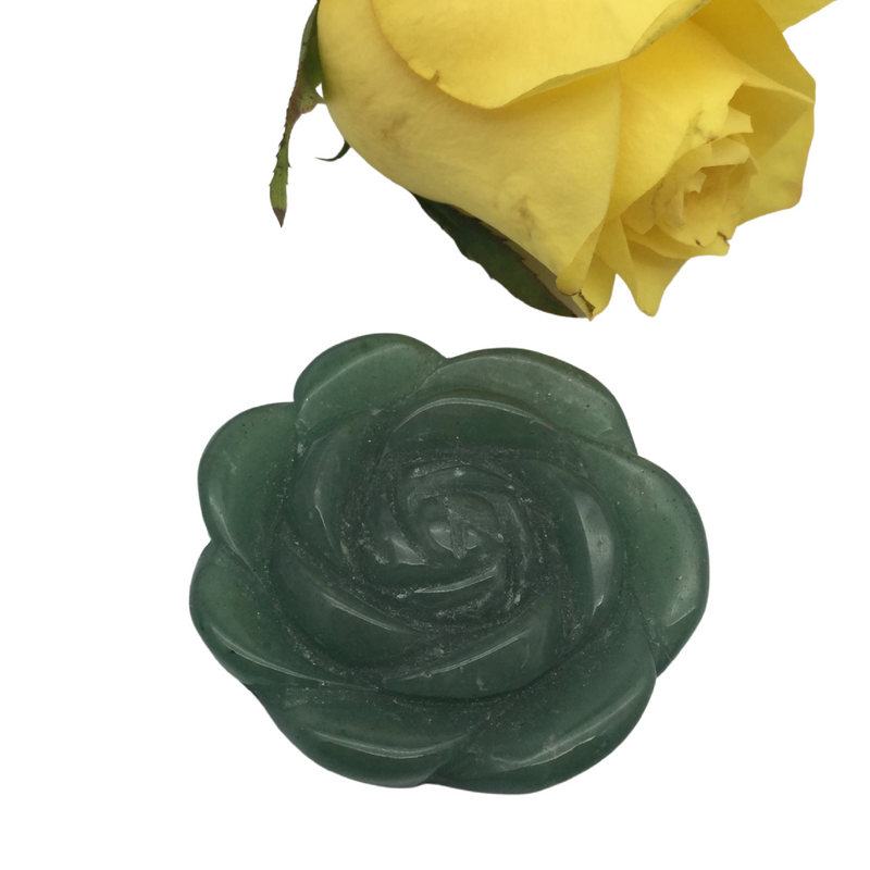 Green Aventurine Rose Carving Heavens Gem and Wellbeing