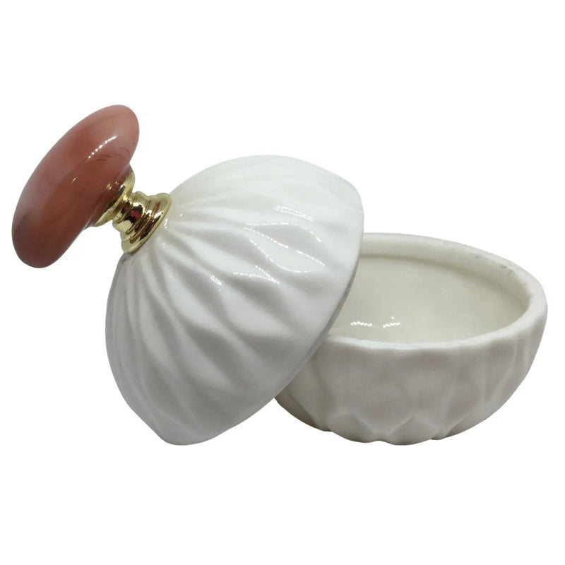 Jewellery Trinket Dish with Pink Agate Handle Heavens Gems and Wellbeing