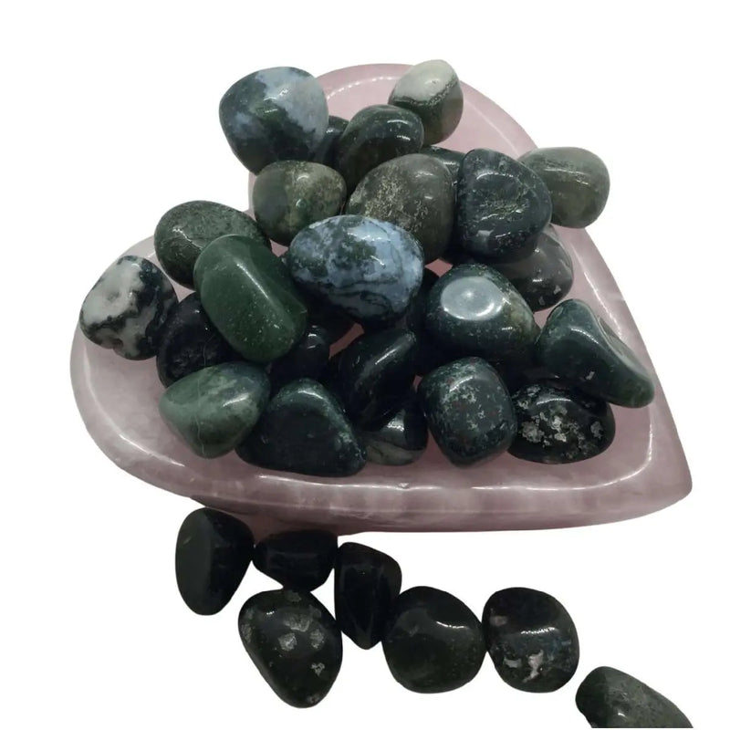 Moss Agate Tumble Stones - Small Heavens Gems and Wellbeing