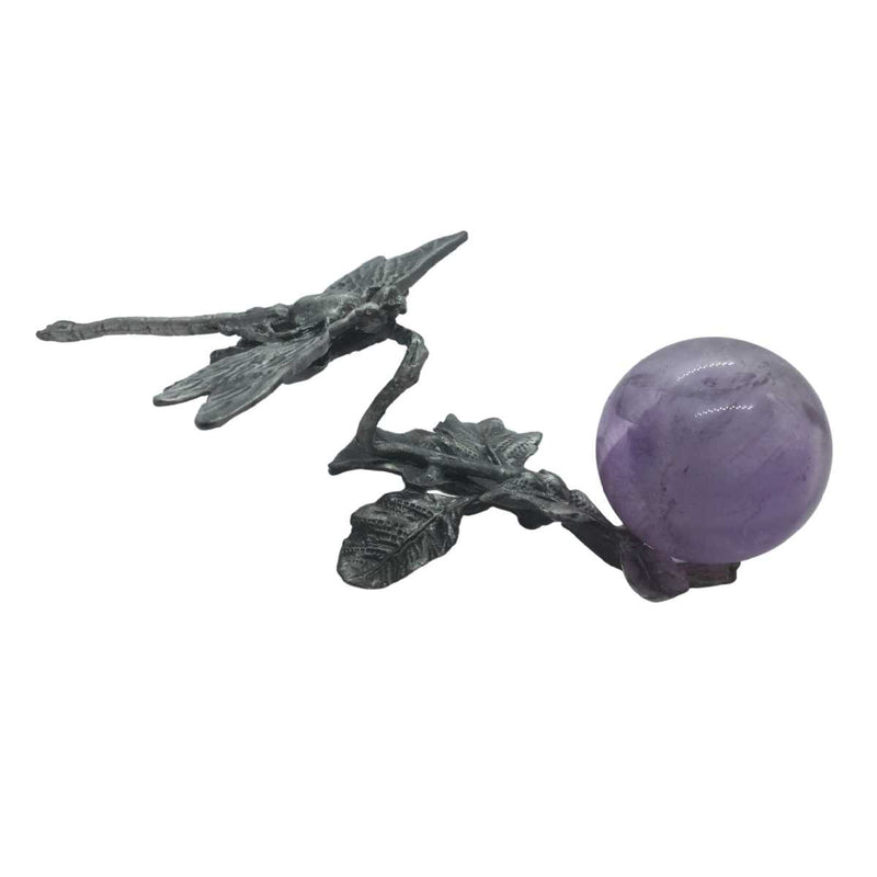 Pewter Dragonfly Sphere Stand Heavens Gem and Wellbeing