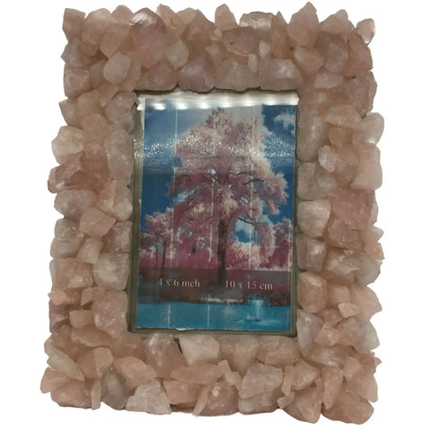 Raw Rose Quartz Photo Frame Heavens Gems and Wellbeing