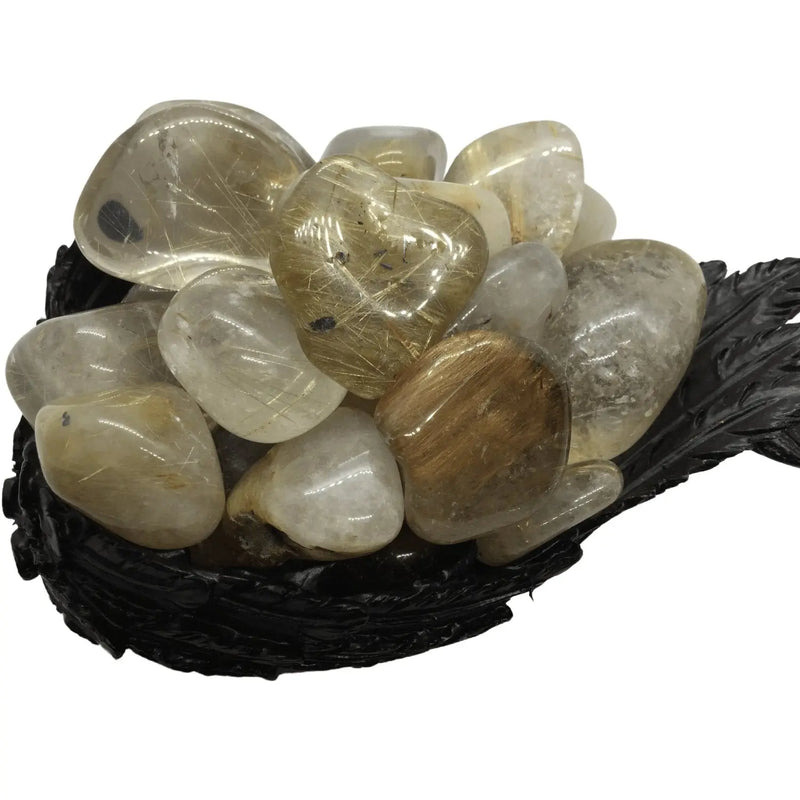 Rutilated Quartz Tumble Stones Heavens Gems and Wellbeing