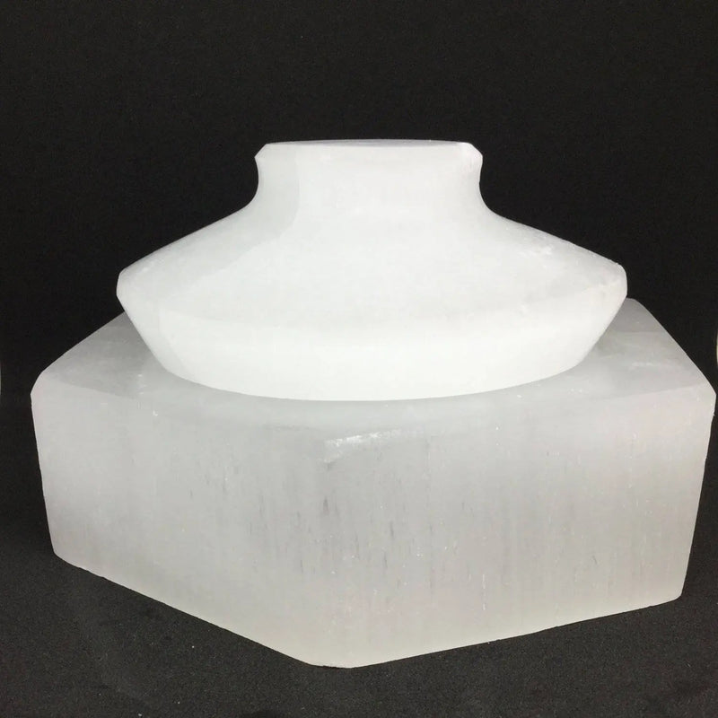 Selenite Bowl with lid Heavens Gems and Wellbeing