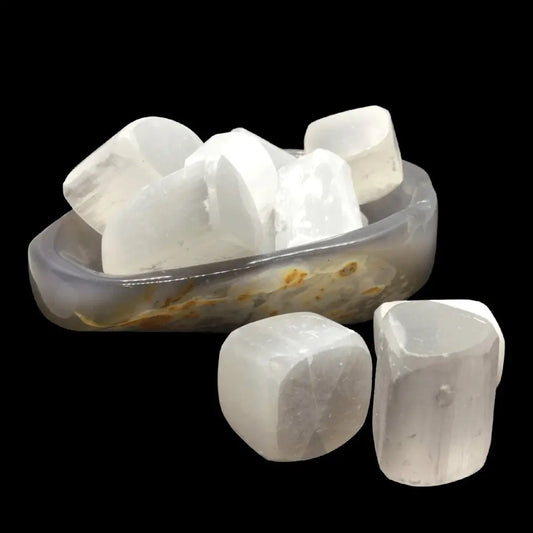 Selenite Tumble Stones Heavens Gems and Wellbeing