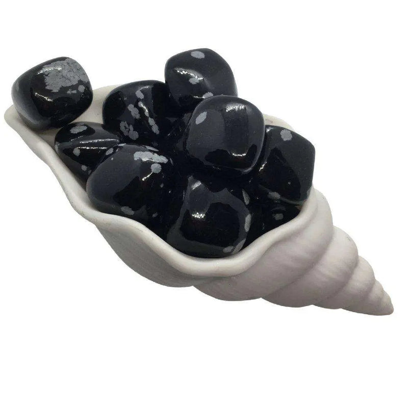 Snowflake Obsidian Tumble Stones Heavens Gems and Wellbeing