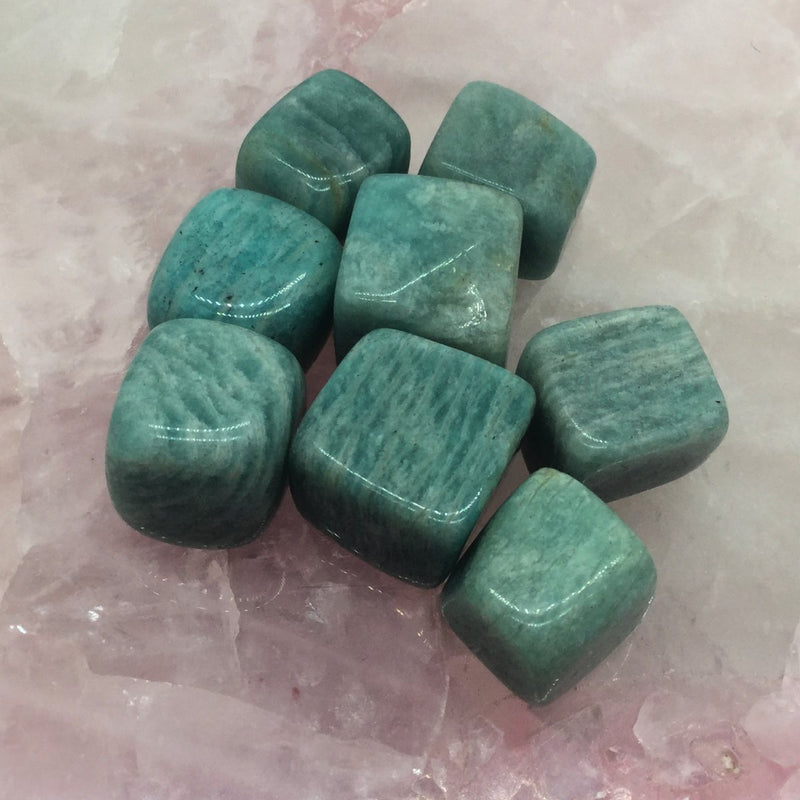 Amazonite Tumble Stones - Cubes Heavens Gems and Wellbeing