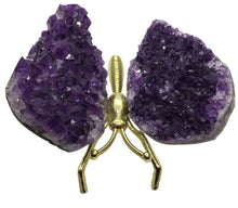 Amethyst Cluster and Brass Butterfly Heavens Gems and Wellbeing