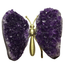 Amethyst Cluster and Brass Butterfly Heavens Gems and Wellbeing