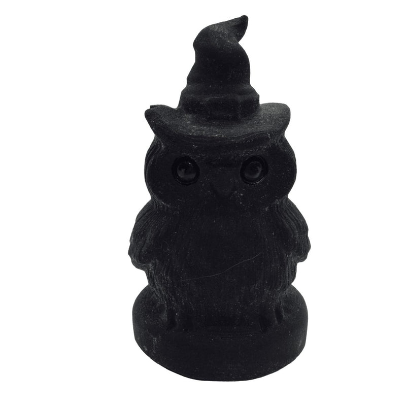 Black Obsidian Owl in Hat Heavens Gem and Wellbeing