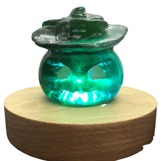 Green Fluorite  Pumpkin Head - Jack-O-Lantern Heavens Gem and Wellbeing