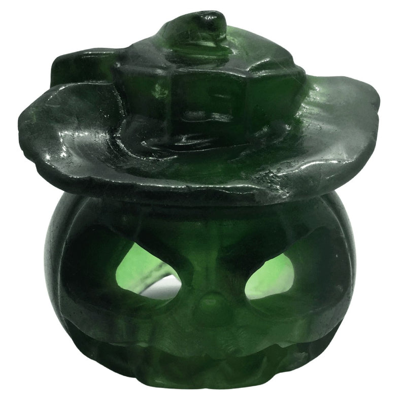Green Fluorite  Pumpkin Head - Jack-O-Lantern Heavens Gem and Wellbeing