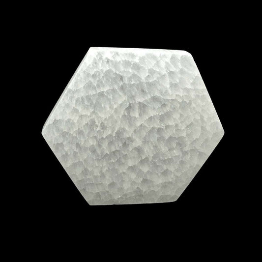 Hexagon Selenite Charging Plate Heavens Gems and Wellbeing