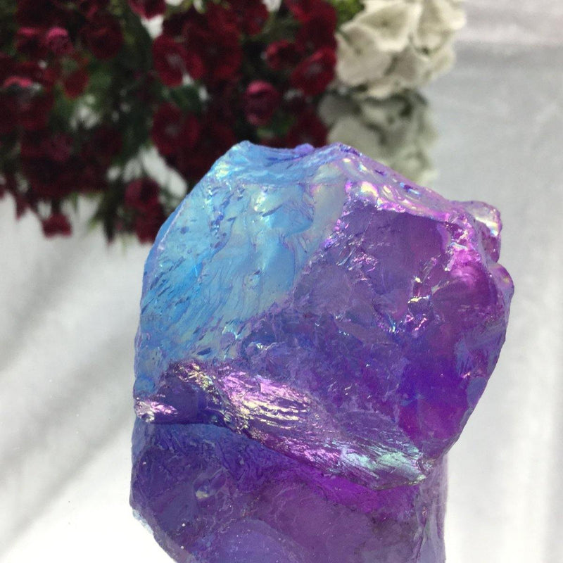 Two Toned Aura Quartz Rough Heavens Gems and Wellbeing