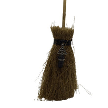 Witches Straw Broom with Crystal Heavens Gem and Wellbeing