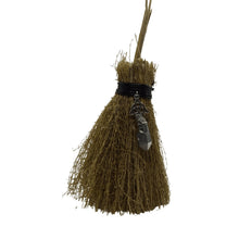 Witches Straw Broom with Crystal Heavens Gem and Wellbeing